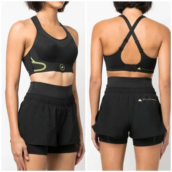 NWT ADIDAS by STELLA McCARTNEY TruePace Sports Bra High Support Black XLDD - Picture 5 of 16